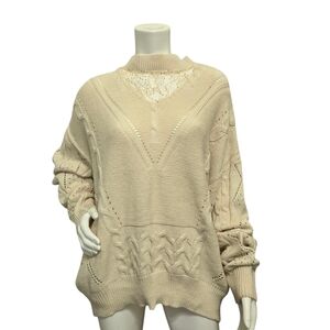 NWT ANDTHEWHY Cream Oversized Sweater Size M/L